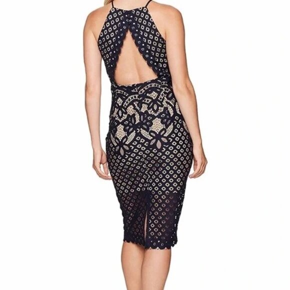 Bardot Mini Lace Dress XS Navy Mila Lace Dress Strapless Mini - Picture 2 of 6